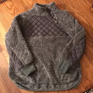 Quilted faux fur pullover / sweater